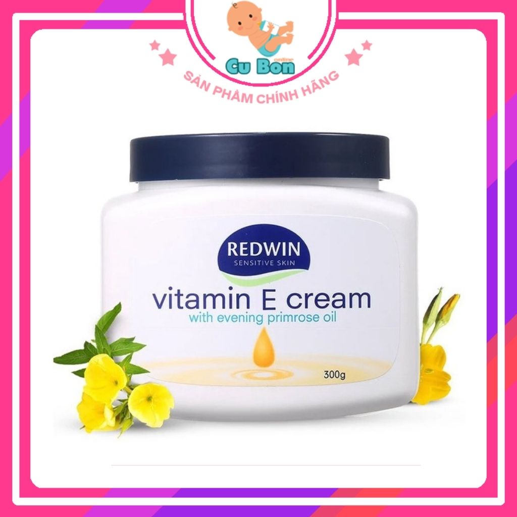 Kem dưỡng da mặt toàn thân REDWIN Vitamin E Cream 300g của úc giúp làn da trắng sáng mịn màng chăm sóc giữ ẩm tự nhiên