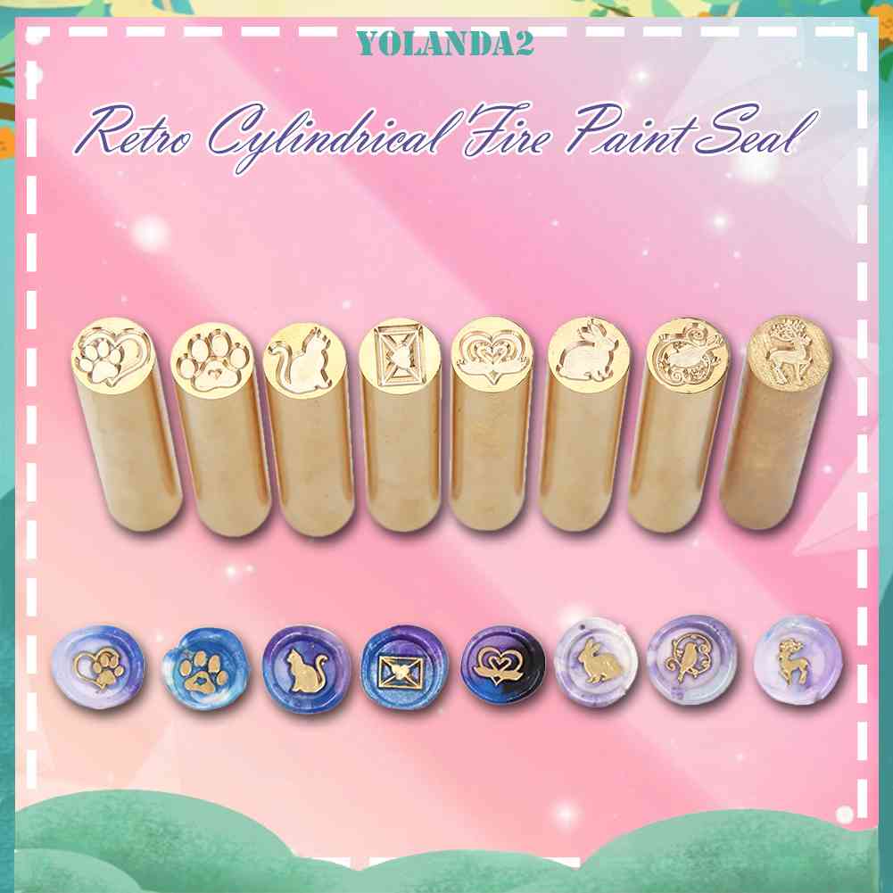 Con Dấu Niêm Phong Bì Thư Bằng Đồng Thau Hình Trụ Phong Cách Retro