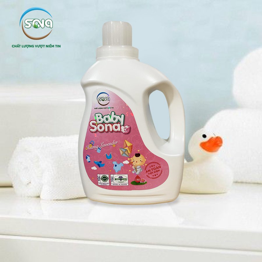 Nước giặt sinh học cho trẻ sơ sinh BABY SONA 2kg thành phần hữu cơ thơm lâu an toàn cho bé
