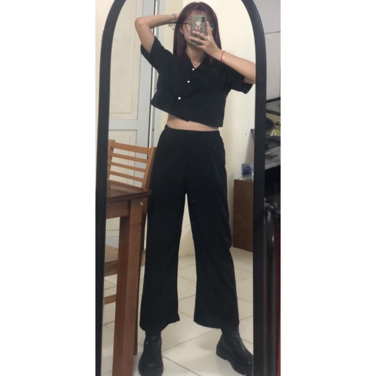 (CÓ SẴN) Set bộ đồ quần ống rộng áo croptop 🌻FREESHIP🌻 Bộ đồ thể thao cool ngầu độc ་