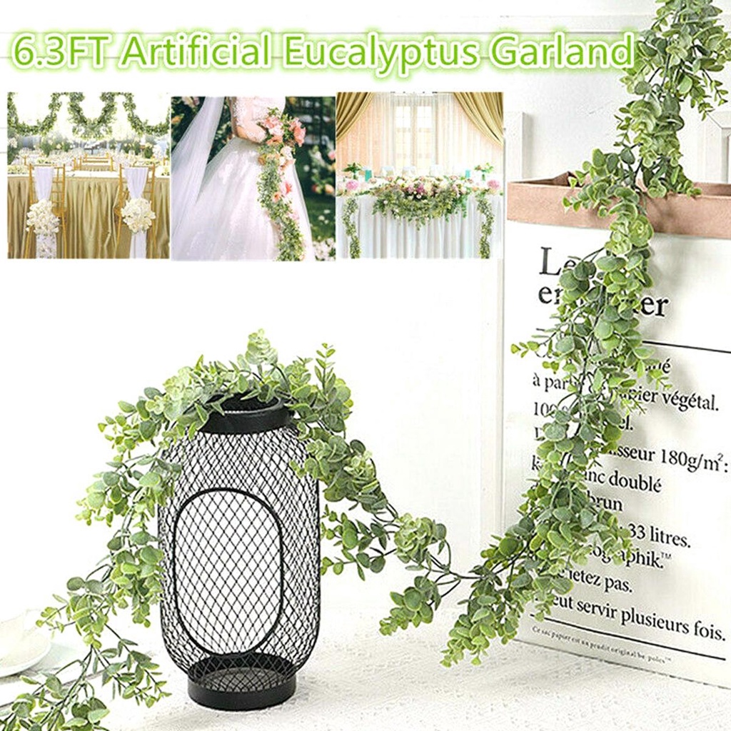 Nhánh Cây Bạch Đàn Nhân Tạo Treo Tường Trang Trí 6.3Ft