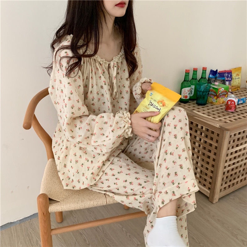 [Order - Có ảnh thật] Bộ đồ ngủ nữ ở nhà hoa nhí tiểu thư chất xô mát Ulzzang Hot trend | BigBuy360 - bigbuy360.vn