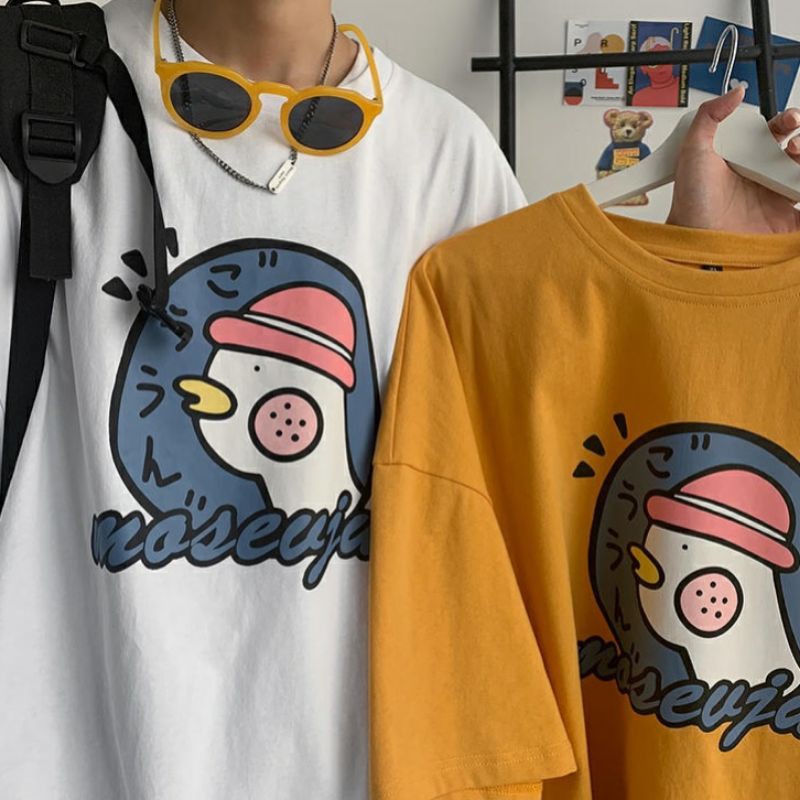 Áo thun tay lỡ unisex moéujue gà