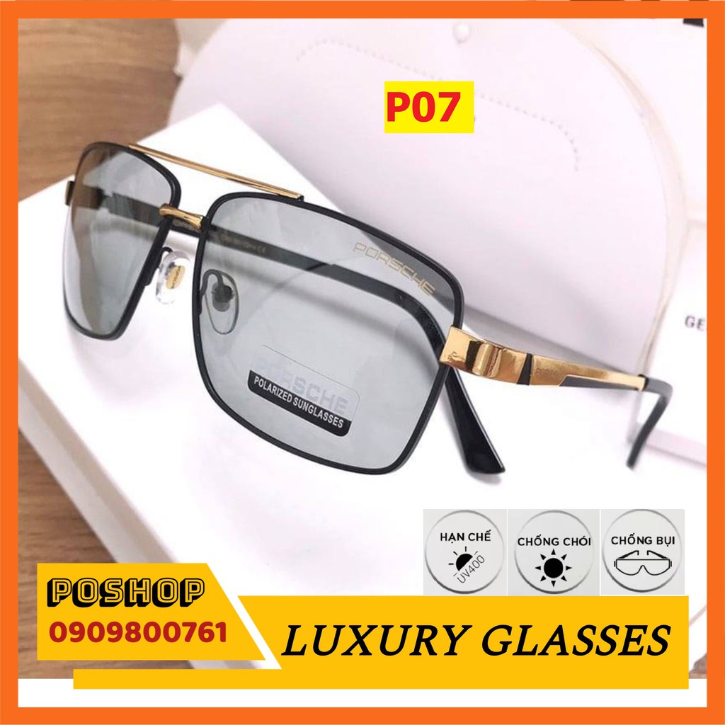 MẮT KÍNH NAM POLAROID VUÔNG CAO CẤP 8712 chống chói TẶNG KÍNH ĐI ĐÊM HOT TREND | BigBuy360 - bigbuy360.vn
