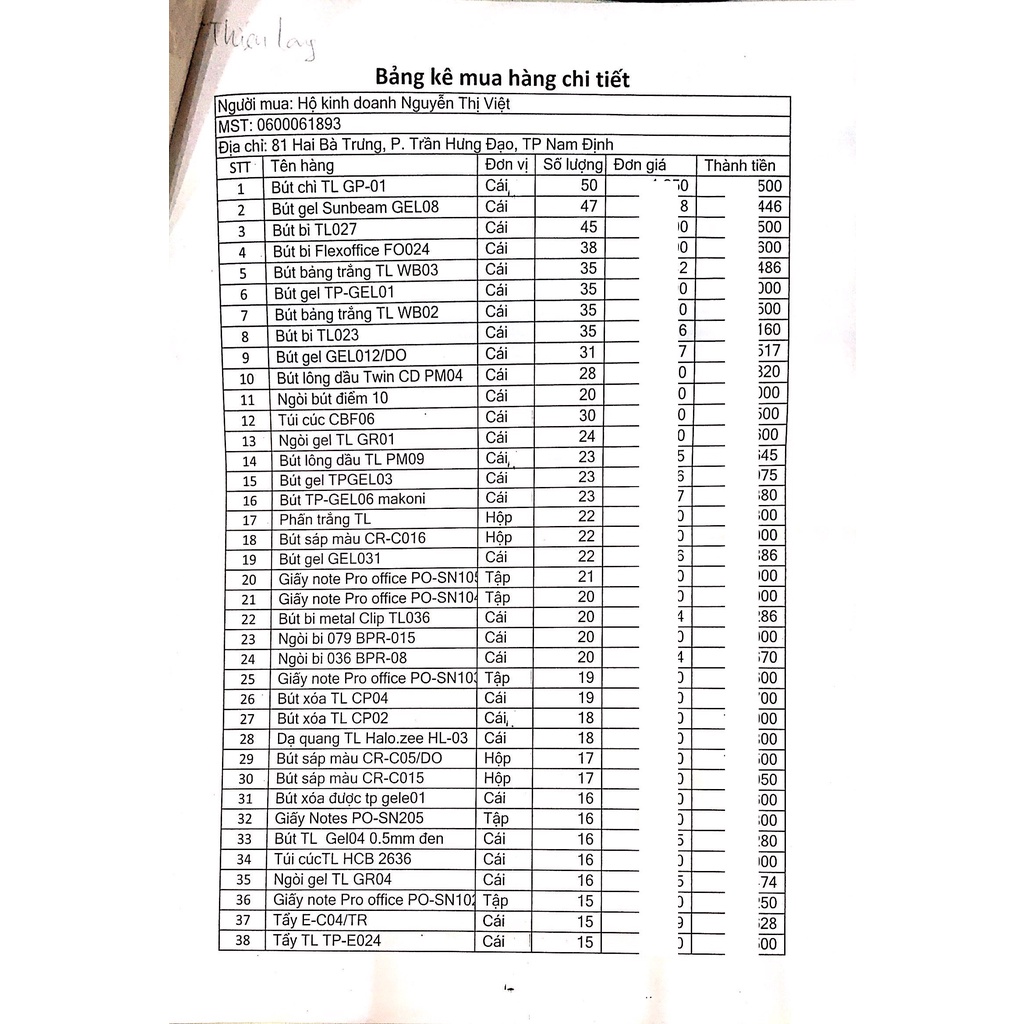 Bút bi Thiên Long mã số TL-027