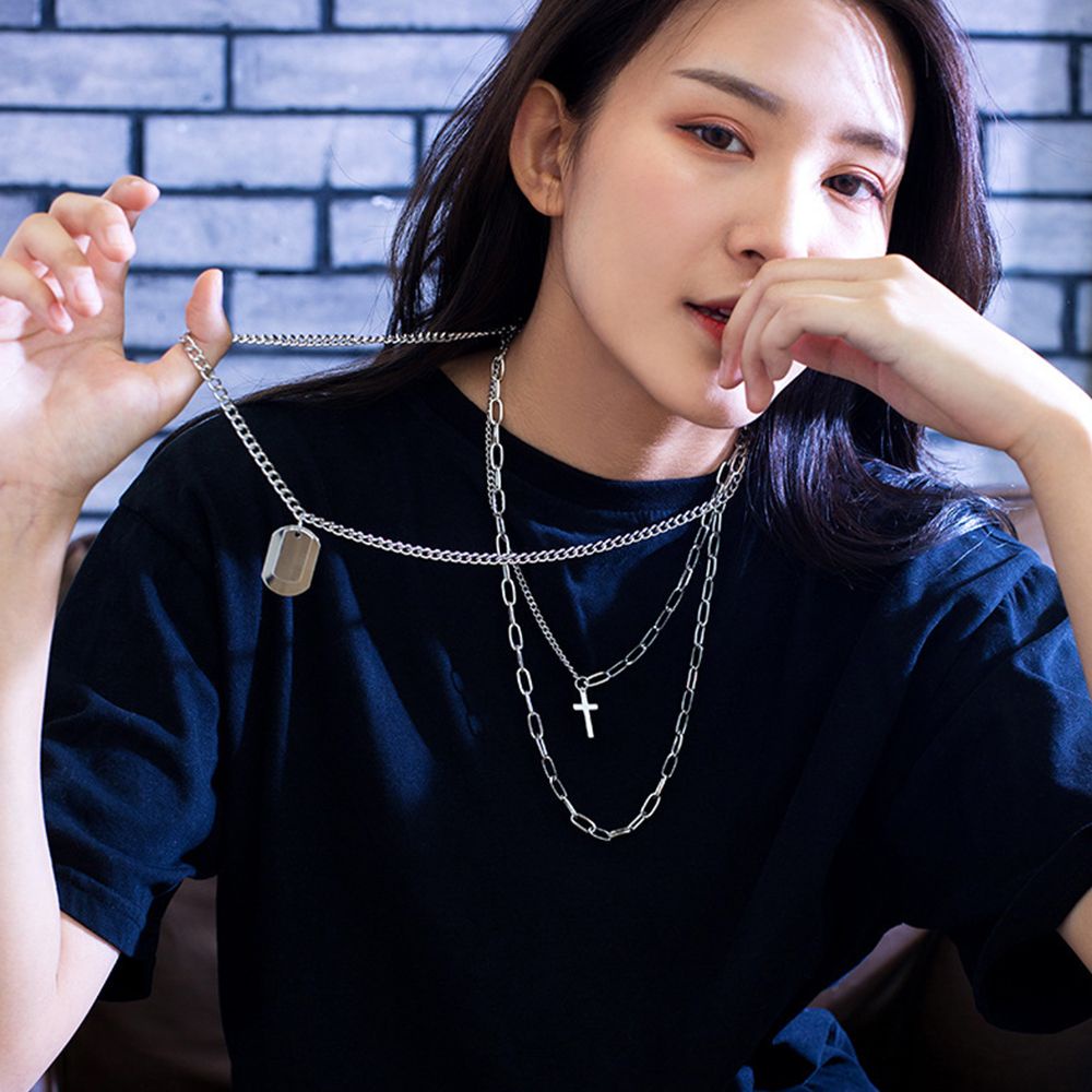 Bộ 3 vòng cổ choker bằng hợp kim nhiều màu phong cách Hàn Quốc cho cặp đôi
