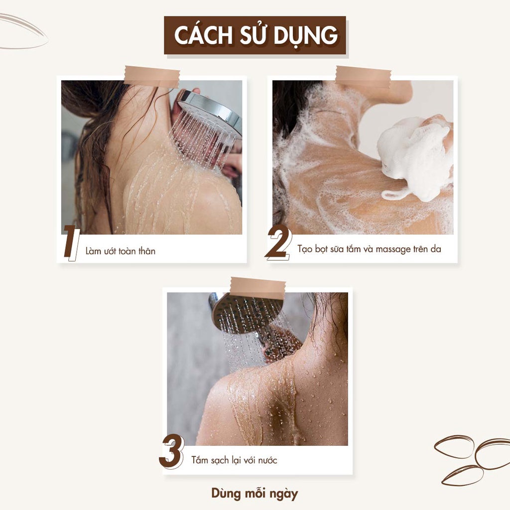 Sữa Tắm Hương Hạnh Nhân Exclusive Cosmetic Dành Cho Làn Da Khô Giúp Làm Sáng Và Mịn Màng Da Dung Tích 500g