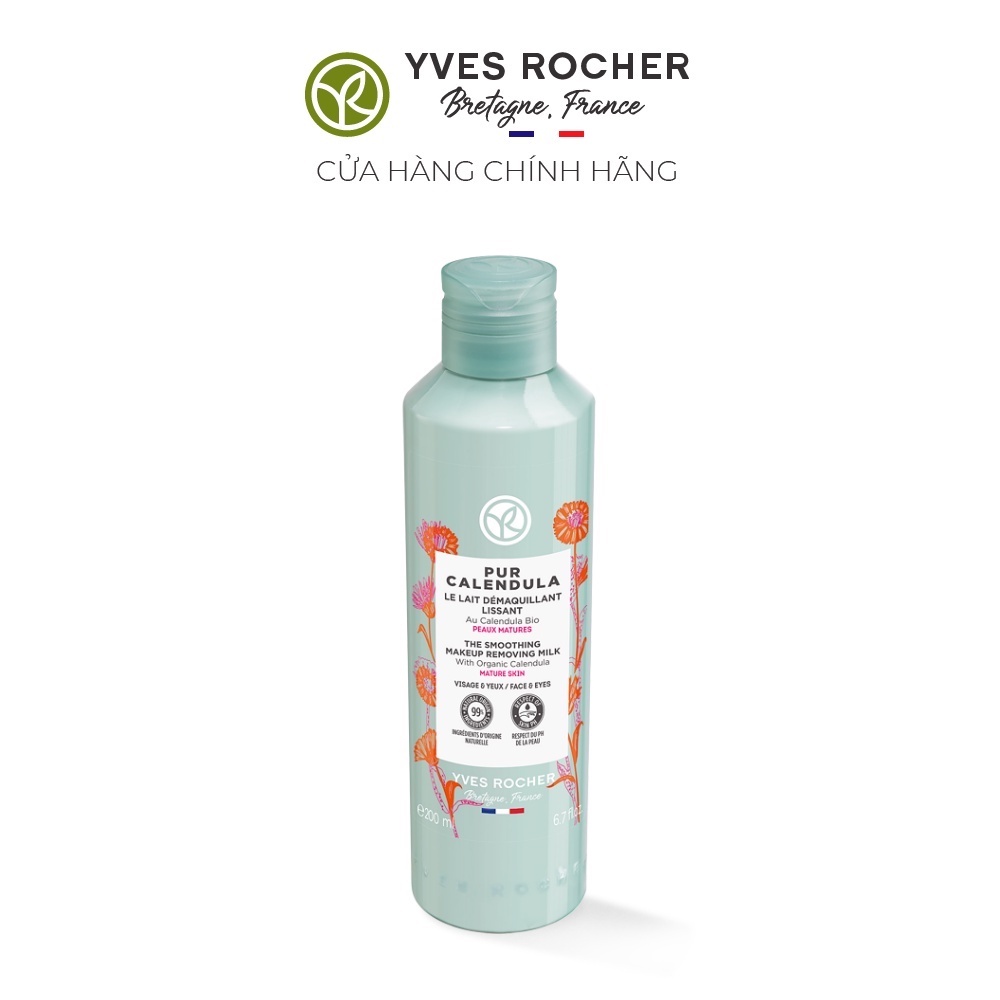 Tẩy trang dạng sữa Yves Rocher Pure Calendula Smoothing Cleansing Milk 200 ml