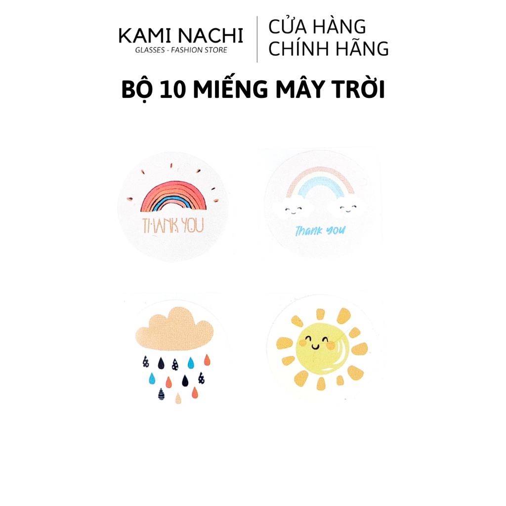 Bộ 10 miếng nhãn dán decal hình tròn chữ cảm ơn KAMI NACHI