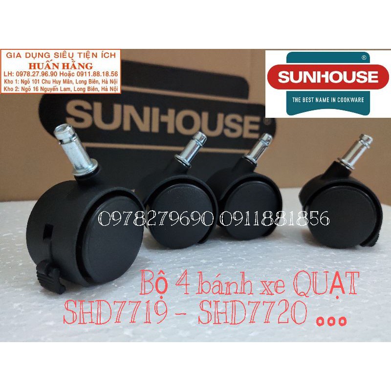 BỘ 4 BÁNH XE QUẠT ĐIỀU HOÀ SUNHOUSE SHD7719 SHD7720 SHD7721 SHD7722 SHD7723...