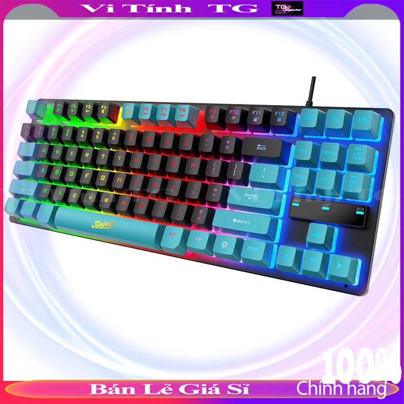 Bàn phím giả cơ led 87 phím gaming giá rẻ Vi Tính TG BPGC87k100