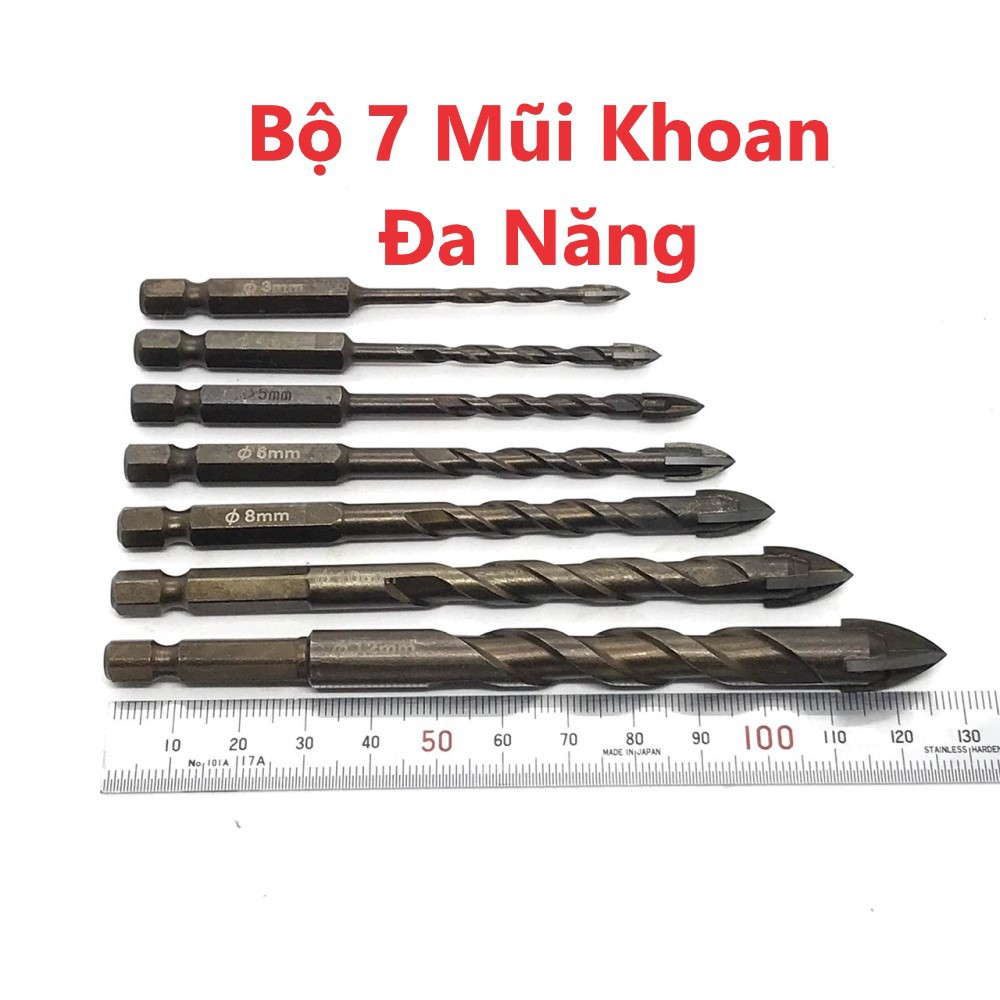 Bộ 7 Mũi Khoan Đa Năng Chân Lục Giác - Loại Tốt