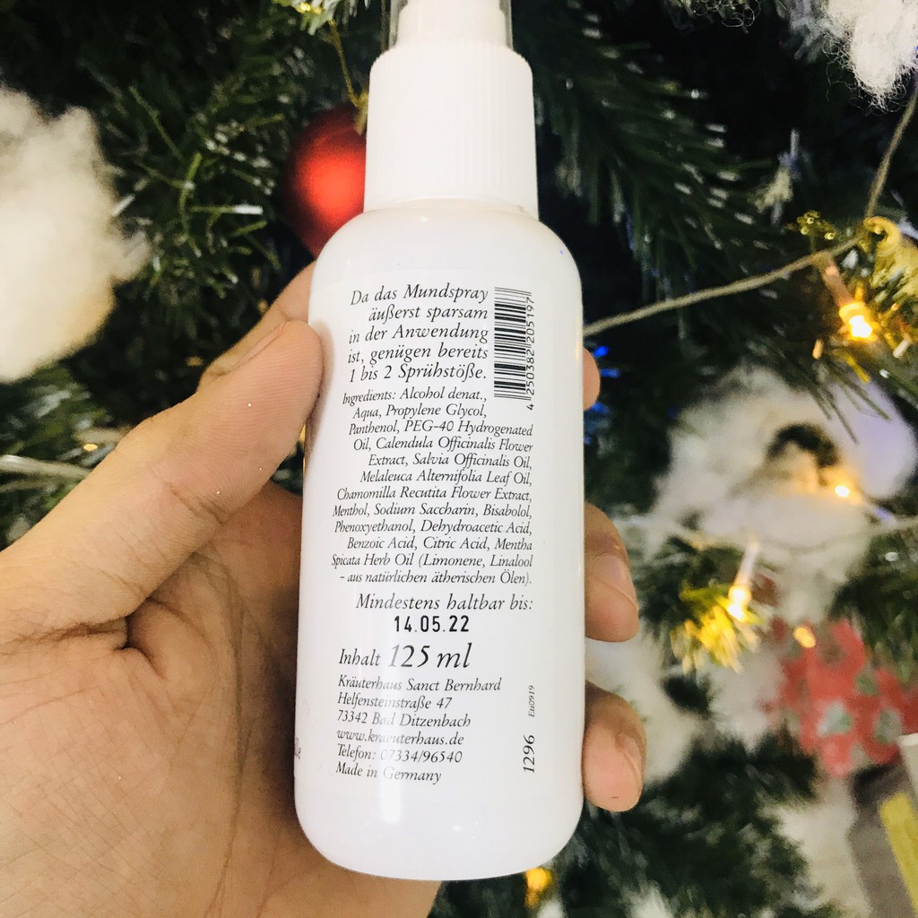 Xịt thơm miệng Cúc vạn thọ Ringelblumen kháng khuẩn, giảm hôi miệng 125ml - Chính hãng Sanct Bernhard Đức