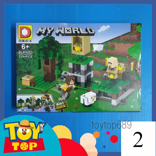 [Một hộp] Non - lego minecraft xếp hình khu sinh tồn độc đáo lắp ghép my world sáng tạo DLP1203