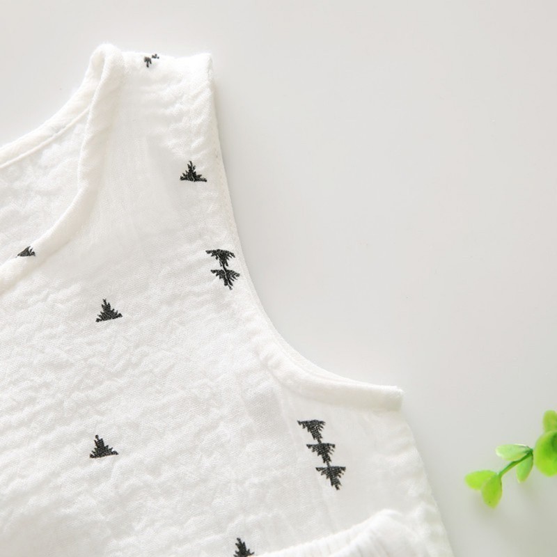 Áo thun không tay và quần short chất liệu cotton mềm mại cho bé