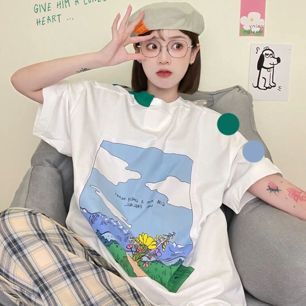 NRVP Áo Thun Cotton Tay Ngắn Cổ Tròn Màu Trơn Thời Trang Dành Cho Nữ