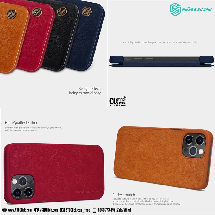 BAO DA IPHONE 12 - 12 PRO NILLKIN QIN CHÍNH HÃNG