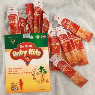 Siro ăn ngon sâm yến sào Babykids, giúp bé ăn ngon, tăng hấp thu, tiêu hóa tốt (hộp 20 gói x10ml)