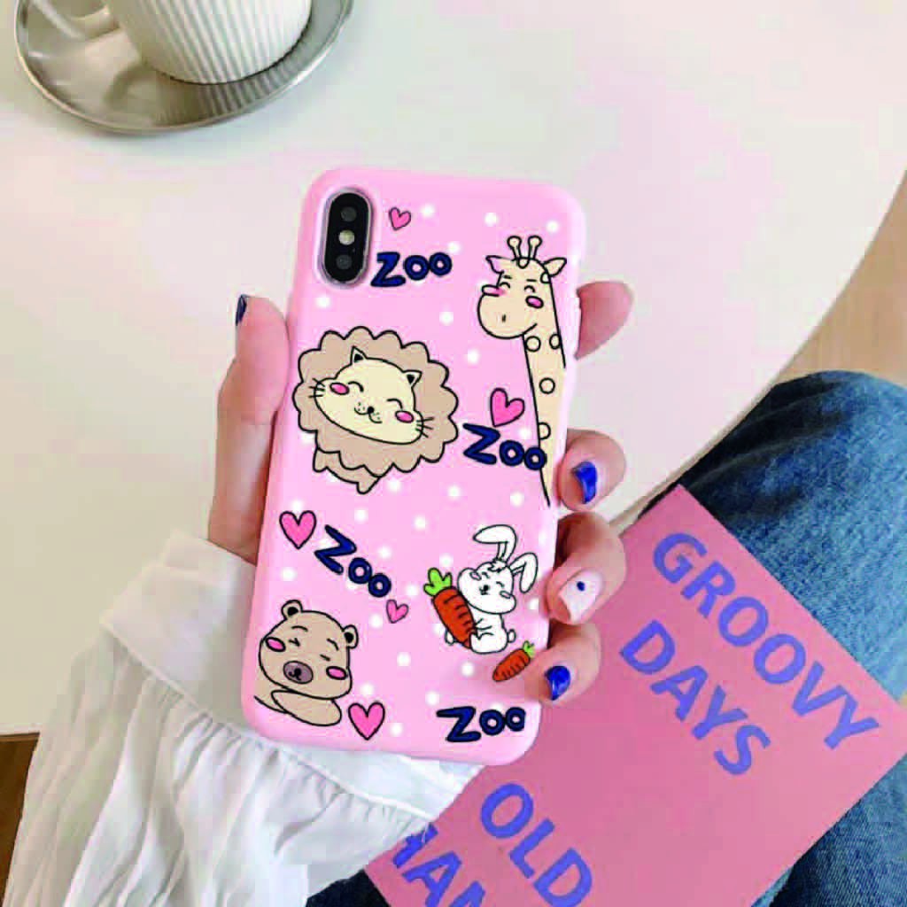 Ốp Lưng Ip ⚡ Ốp Lưng Điện Thoại Ip Zoo Hồng Full Size - MOBILE89