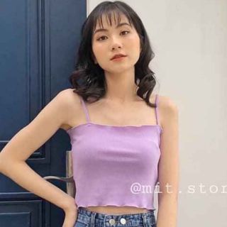 Áo croptop 2 dây xoắn viền