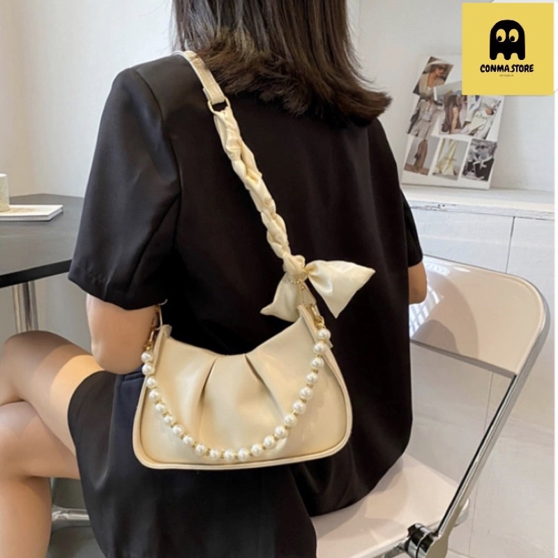 🦋 Túi xách nữ | Túi đeo vai đi tiệc đi chơi thanh lịch duyên dáng  2 màu trắng | đen ‍♀️ HÀNG CÓ SẴN  ngọc khăn
