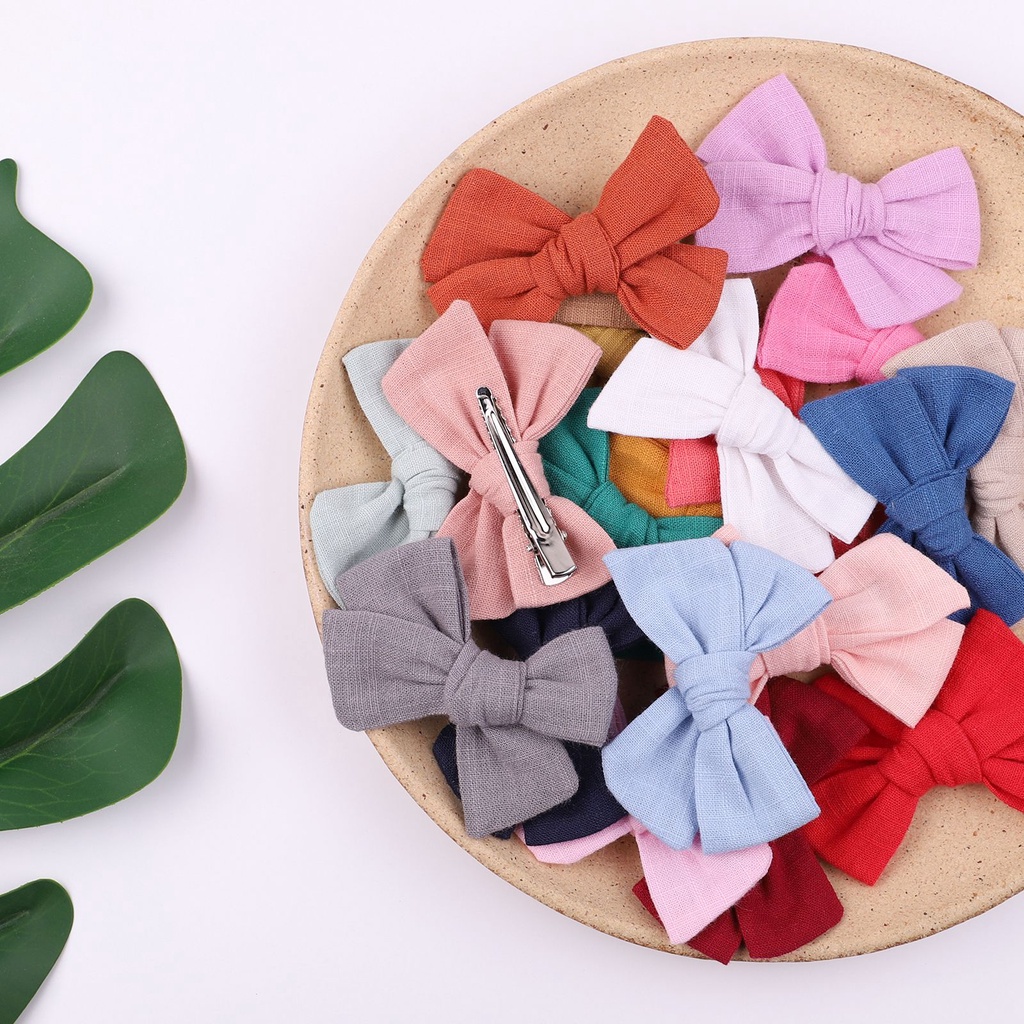 2 Kẹp tóc KIDSBOWS phối nơ màu trơn dễ thương cho bé gái