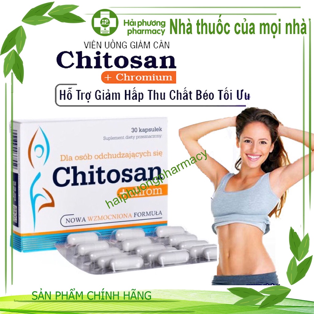Viên uống giảm cân Chitosan giúp giảm mỡ bụng, giảm hấp thu chất béo, an toàn, hiệu quả từ Ba Lan 30 viên