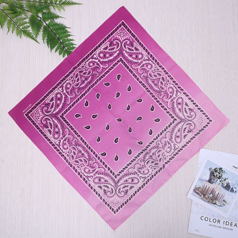 Khăn Vuông Cotton 55x55CM Họa Tiết Hoa Màu Gradient Phong Cách Bohemian