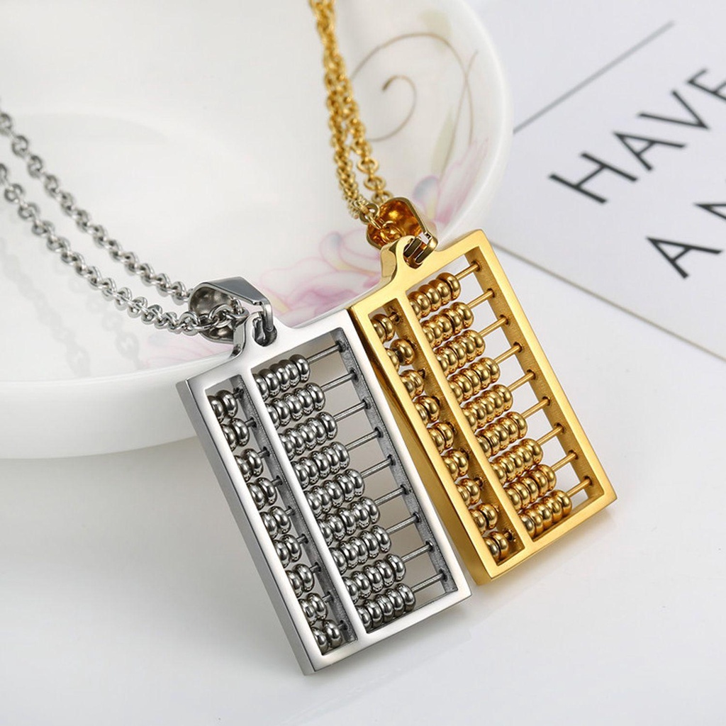 Vòng cổ Mạ Vàng 18K Mặt Hình Bàn Tính
