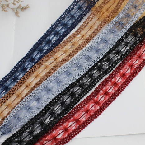 Dây thắt lưng vải ren dệt tua rua, đai váy hoa ren phong cách cổ trang