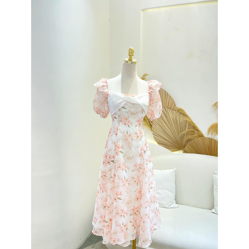 TIELA Đầm váy hoa tay phồng nhẹ-Maris Dress