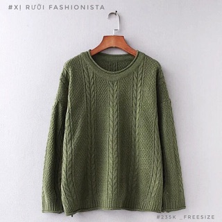 Áo len vặn thừng form rộng QC