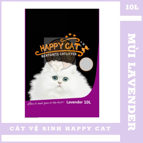 [Mã PET50K giảm Giảm 10% - Tối đa 50K đơn từ 250K] ( Nhanh Vón Cục ) Cát Vệ Sinh Happy Cat Cho Mèo 10L - Mùi Lavender