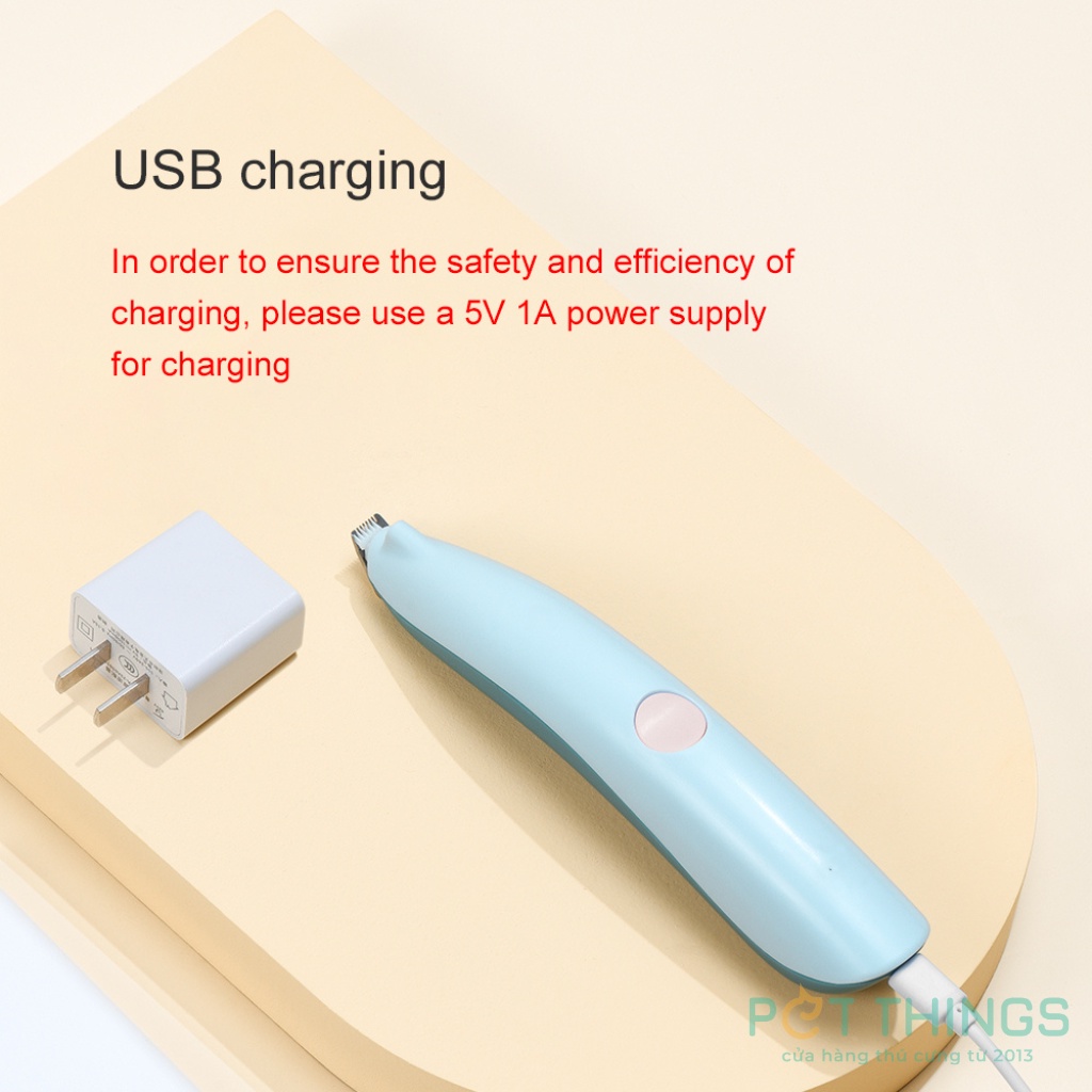 Máy tỉa lông Pakeway giảm tiếng ồn, kèm sạc &amp; đèn chiếu cho chó, mèo
