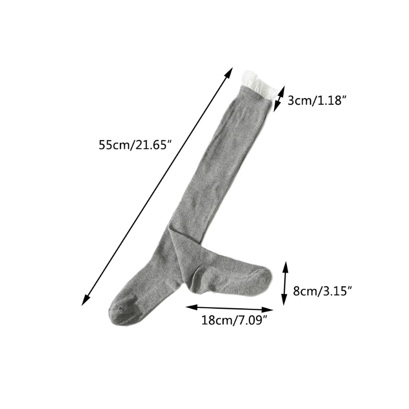 Xiangbao Tất Dệt Kim Dài Ngang Đùi Phối Ren Hoa Viền Bèo Phong Cách Lolita Nhật Bản Cho Nữ Sinh