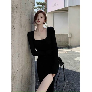 ĐẦM BODY CỔ U XẺ ĐÙI (KÈM VIDEO HÌNH THẬT)