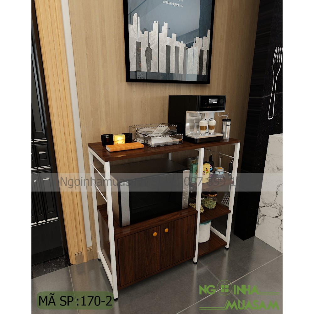 Kệ để lò vi sóng, lò nướng Khung sắt Gỗ MDF YL170-2 - 81x84x35 cm | BigBuy360 - bigbuy360.vn