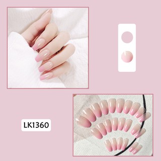 Bộ 24 Móng tay giả nude hồng nhọn (tặng keo)