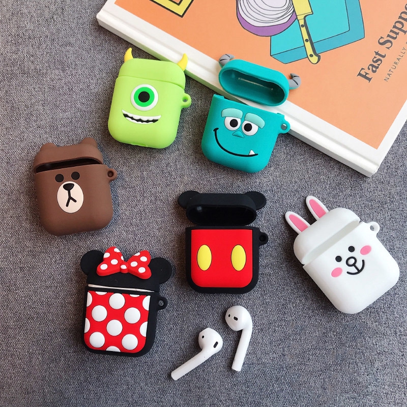 Lilyrose Store Cute Small Apple Airpods 1 2  Pro Case  Mickey Bunny Mike Case AirPods Wireless Earphone Cover