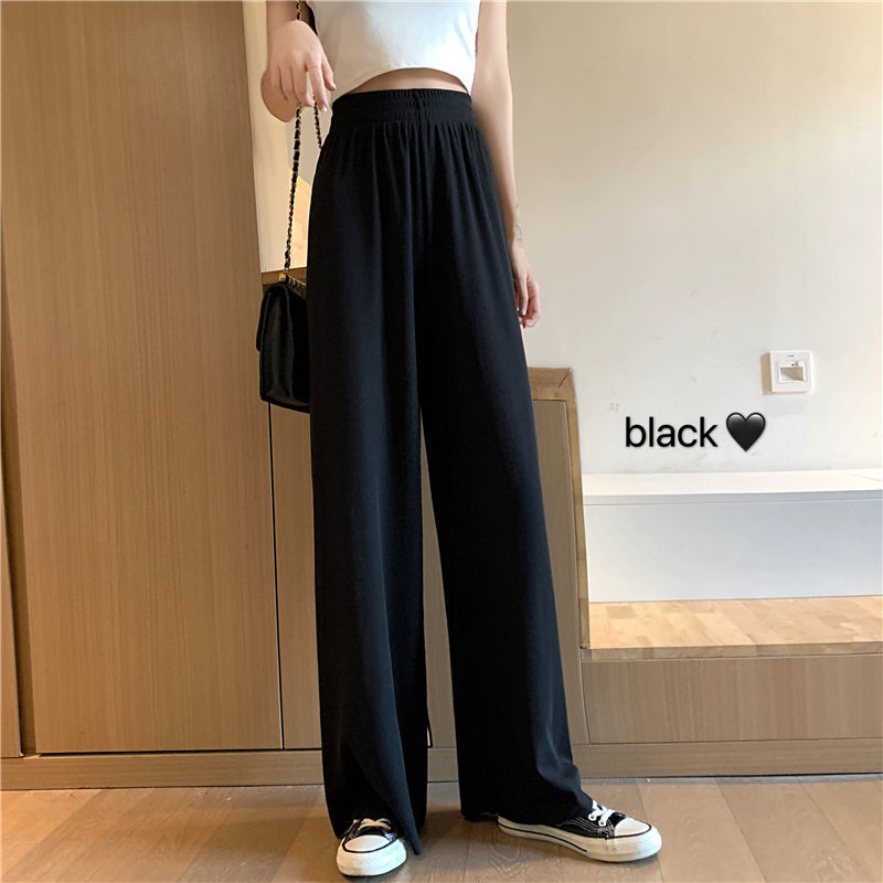 Wide-legged Pants For Women Summer Ice Silk Pants 2020 New Fashion Casual Pants