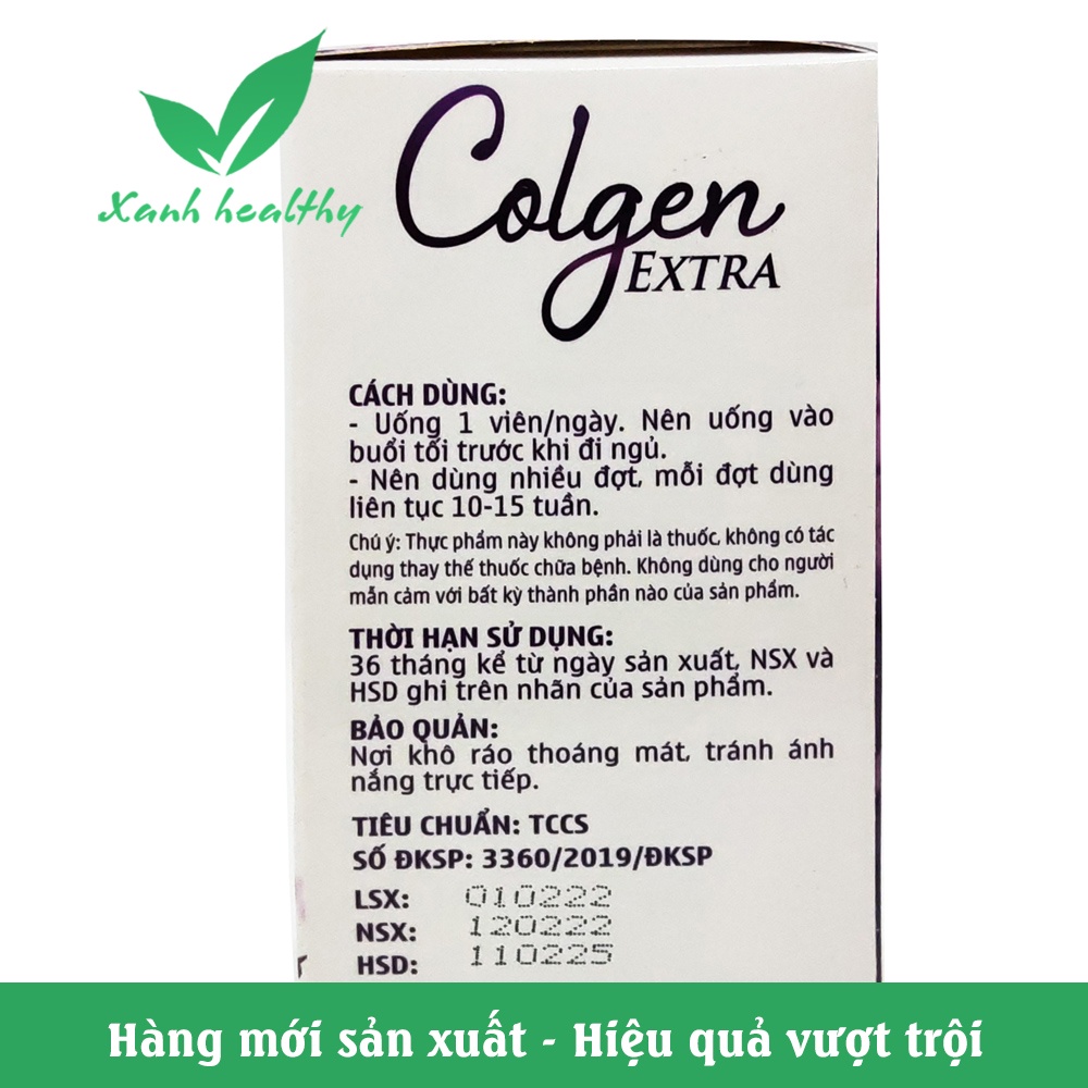 Viên uống sáng da COLGEN EXTRA CHÍNH HÃNG - trắng da giảm nám, sạm da, khô da, giúp da mịn màng, cằng tràn sức sống