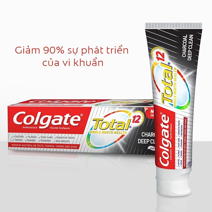 Kem đánh răng Colgate Total than hoạt tính bảo vệ toàn diện 190g - Thái Lan