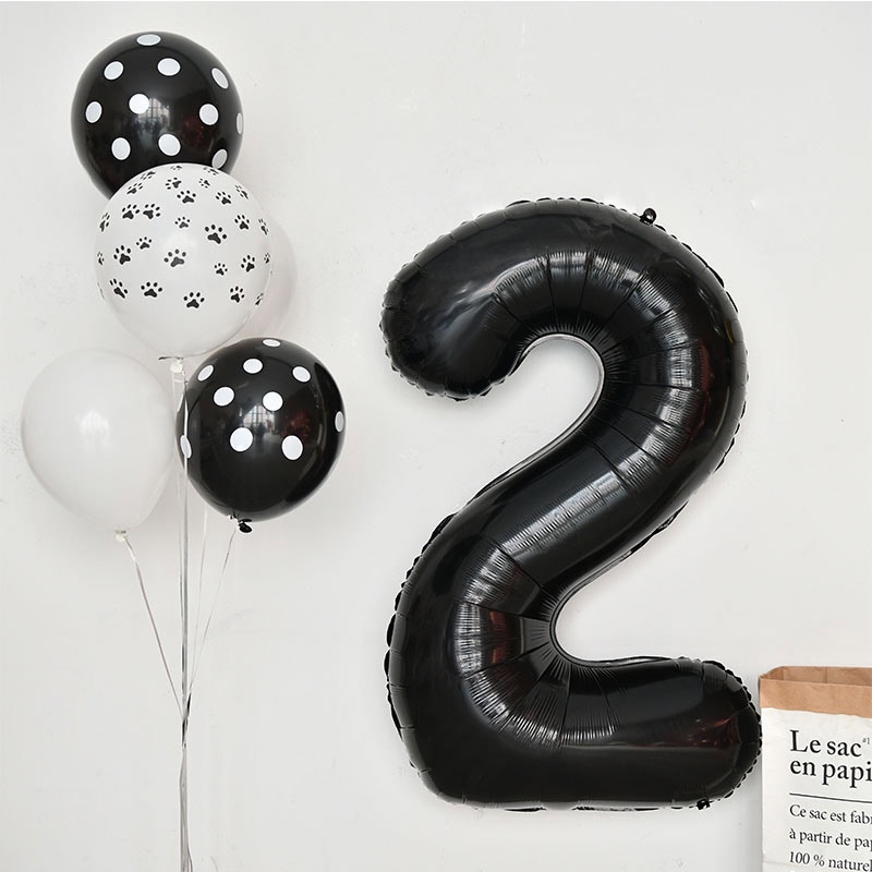 Bong Bóng Số 0-9 Màu Đen Trang Trí Tiệc Sinh Nhật