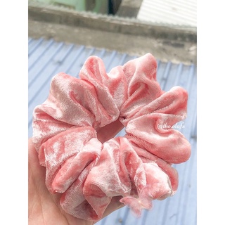 Dây buộc tóc Scrunchies Nhung hồng