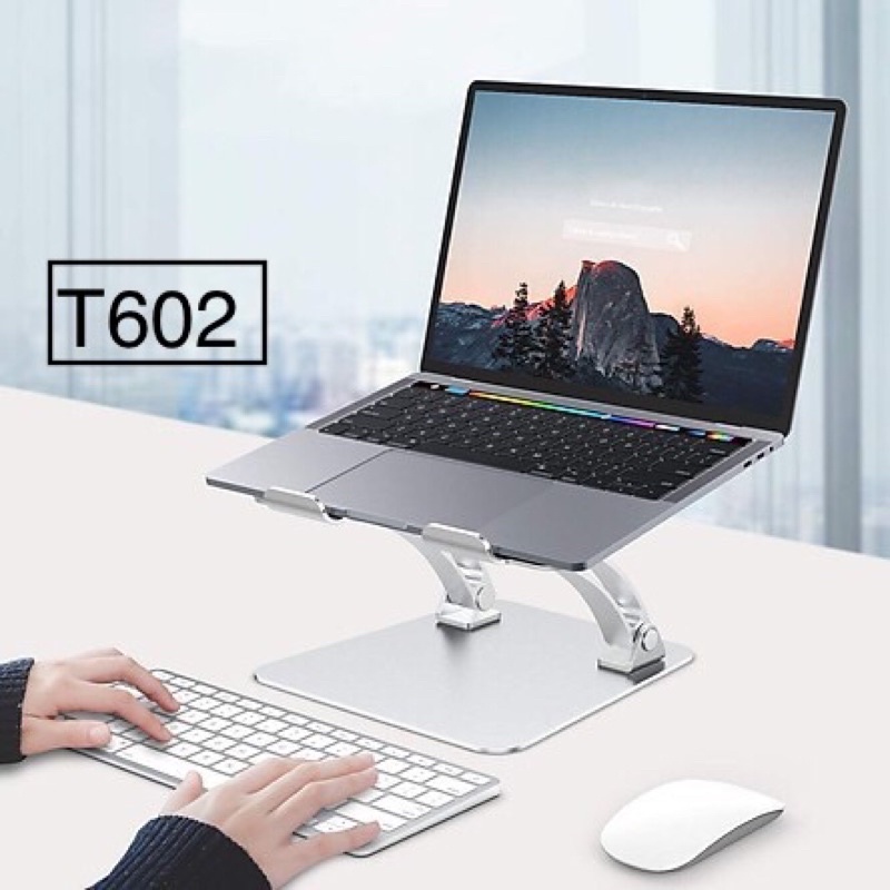 Giá đỡ laptop tablet bằng nhôm kiêm đế tản nhiệt nâng Macbook máy tính bảng Ipad  Z19 T602 điều chỉnh góc nghiêng độ cao