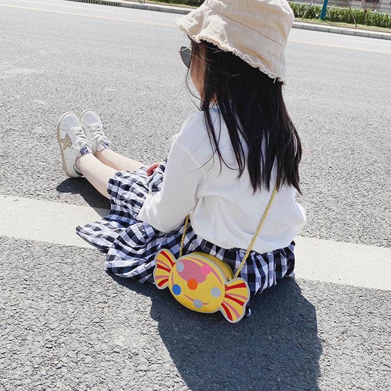 Túi Đeo Chéo Một Bên Vai Hình Viên Kẹo Kiểu Công Chúa Dễ Thương Dành Cho Bé Gái