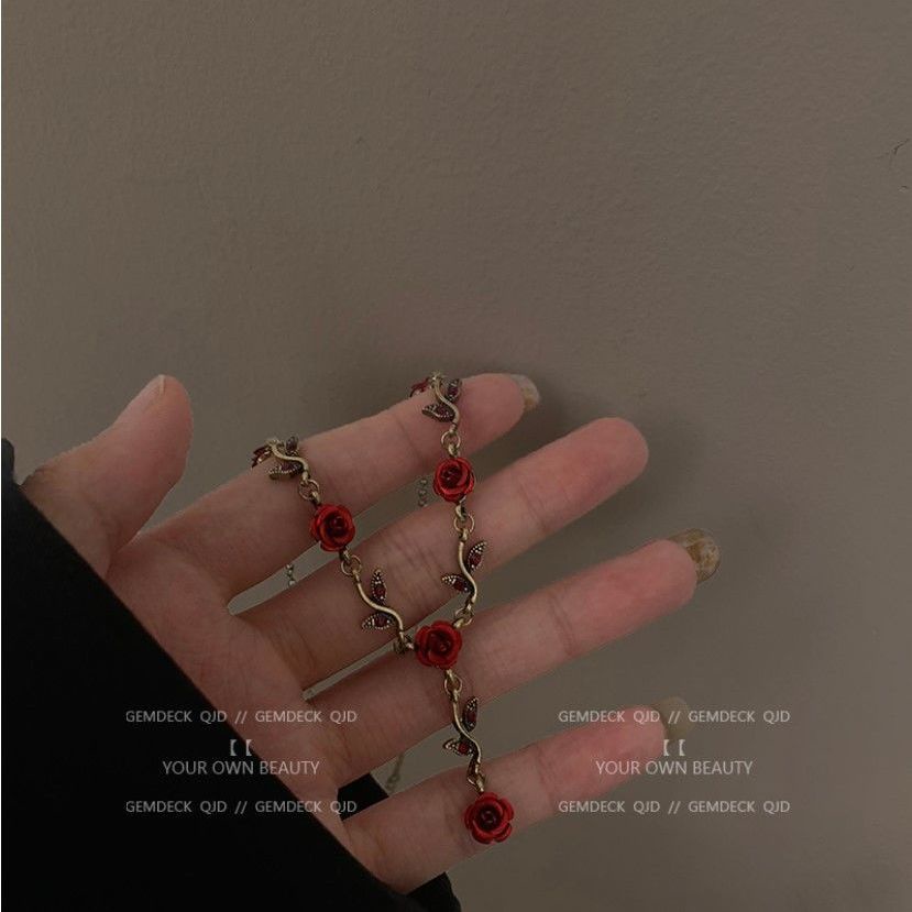 Vòng cổ Mặt Hoa Hồng Thời Trang Vintage Cho Nữ