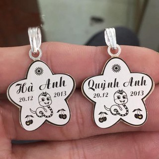 MẶT DÂY CHUYỀN BẠC TRẺ EM HÌNH NGÔI SAO 5 CÁNH - TRANG SỨC BẠC TA CHO BÉ