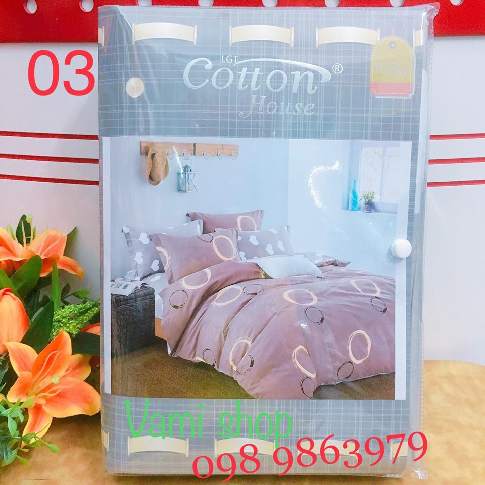 Bộ Drap giường Cotton House Thái Lan 1m8