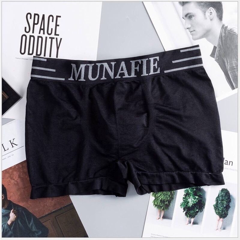 Quần Lót Nam Boxer Munafie Dệt Kim Co Dãn 4 Chiều, Kháng Khuẩn Khử Mùi + Túi Zip Sang Trọng